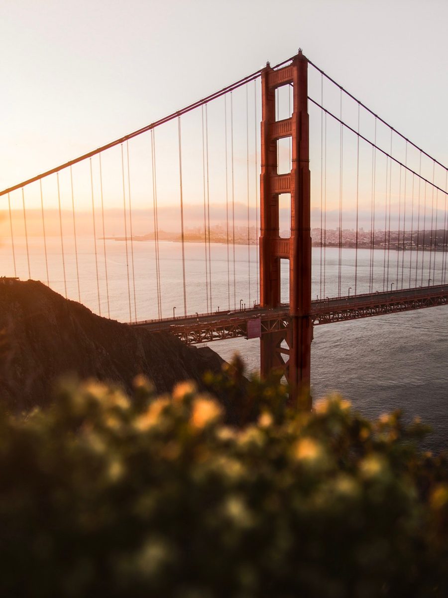 A Golden Gate, em São Francisco, ao fim da tarde